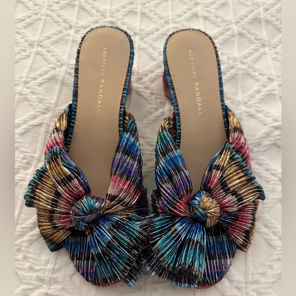 Loeffler Randall Emilia Pleated Bow Heels - Size 7.5